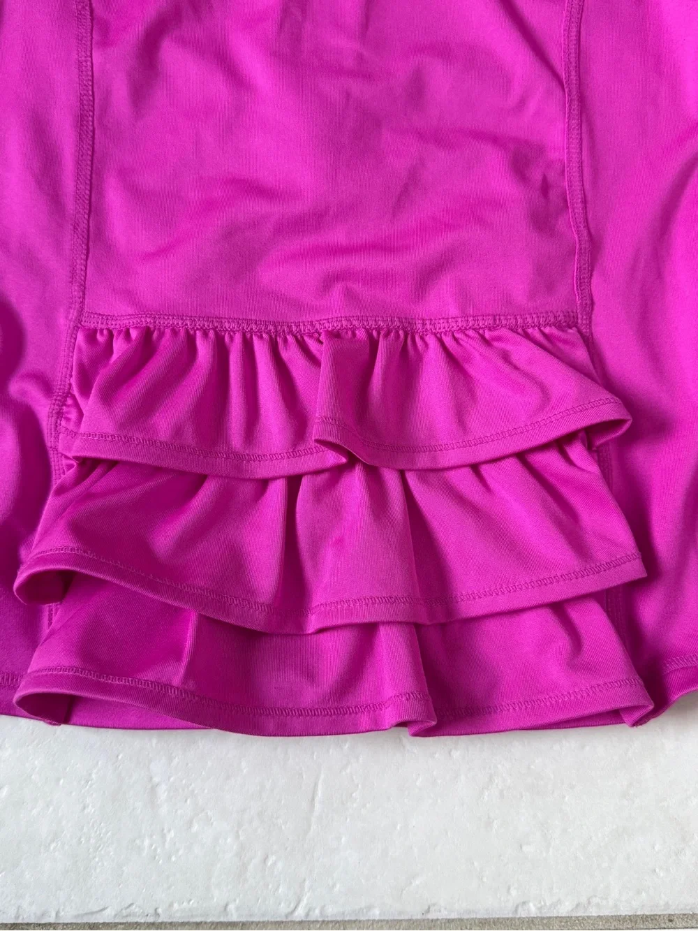Girls' Gymboree Hooded Zip-Up Jacket in Bright Magenta Ruffles Thumb Holes 7/8